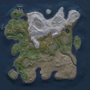 Thumbnail Rust Map: Procedural Map, Size: 3244, Seed: 1, 12 Monuments