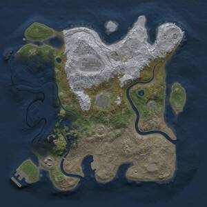 Thumbnail Rust Map: Procedural Map, Size: 3244, Seed: 1, 11 Monuments