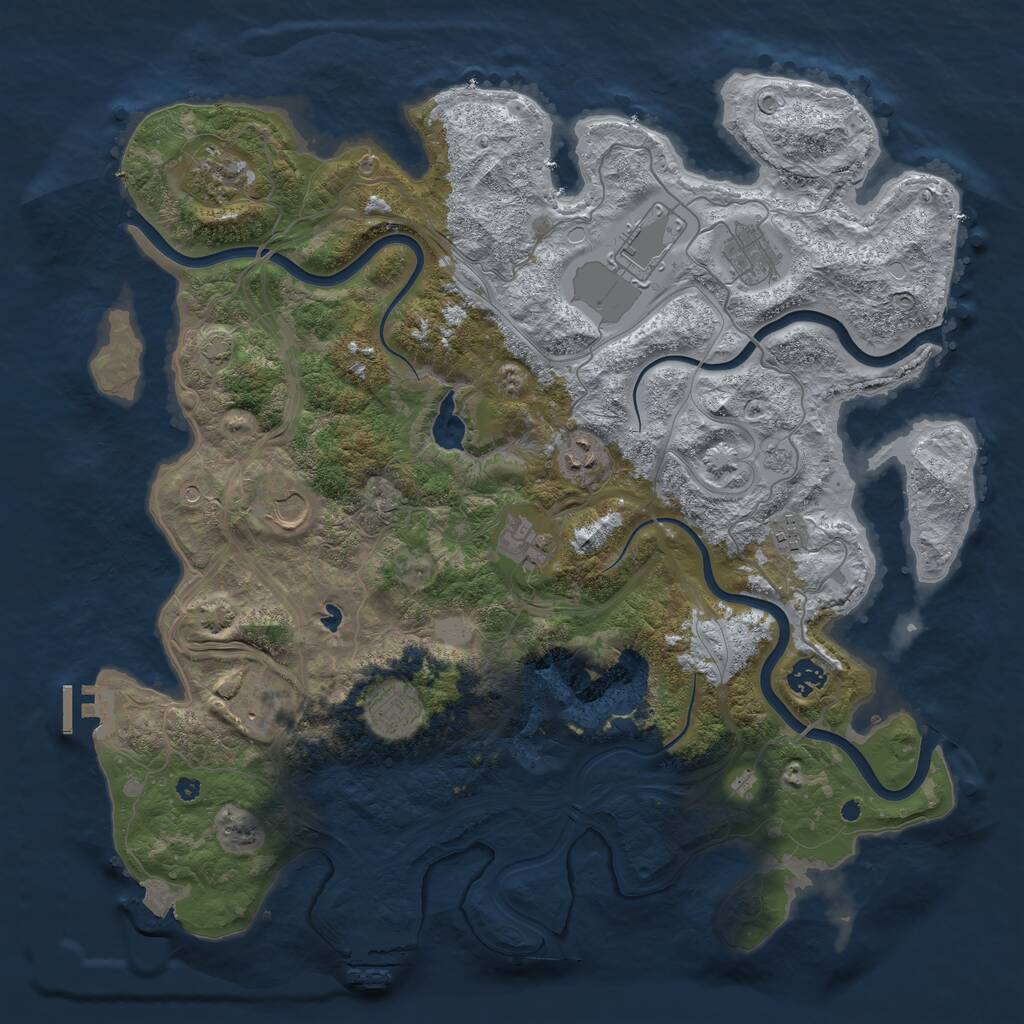 Rust Map: Procedural Map, Size: 4250, Seed: 411867368, 16 Monuments