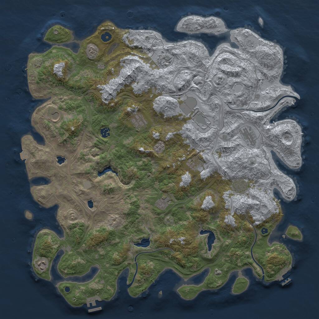 Rust Map: Procedural Map, Size: 4800, Seed: 930161681, 17 Monuments