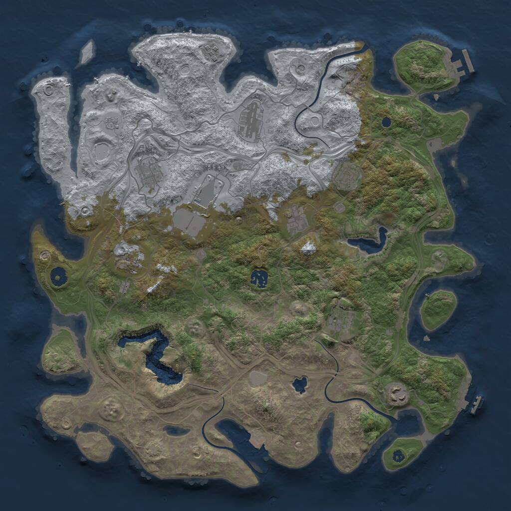 Rust Map: Procedural Map, Size: 4250, Seed: 340297995, 16 Monuments