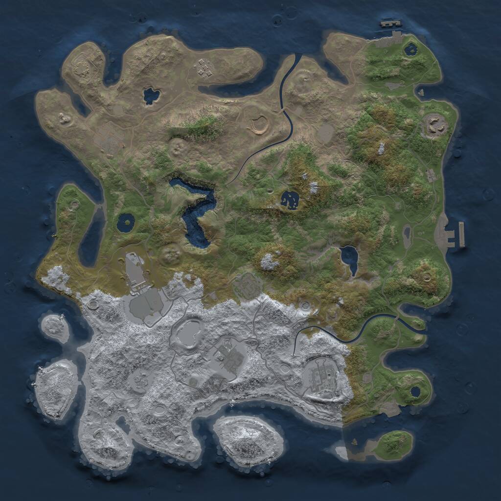 Rust Map: Procedural Map, Size: 4000, Seed: 67422842, 15 Monuments