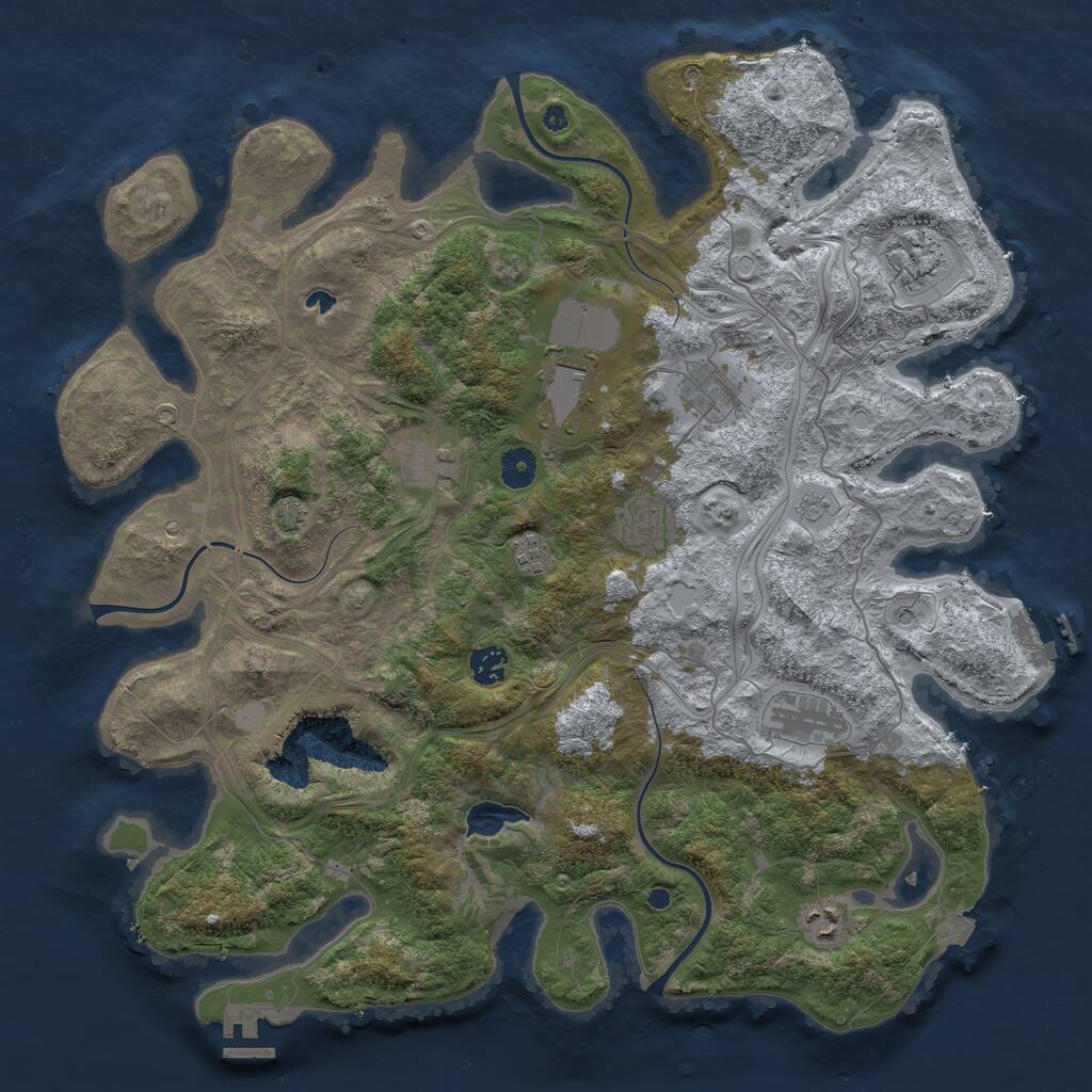 Rust Map: Procedural Map, Size: 4250, Seed: 591790761, 15 Monuments