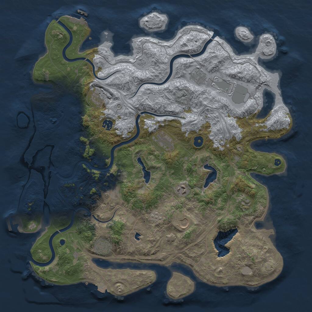 Rust Map: Procedural Map, Size: 4500, Seed: 386028522, 17 Monuments