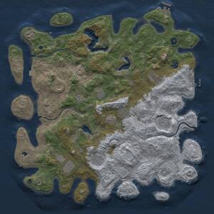 Thumbnail Rust Map: Procedural Map, Size: 4500, Seed: 1708110947, 17 Monuments