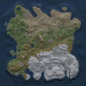 Thumbnail Rust Map: Procedural Map, Size: 3700, Seed: 992924895, 15 Monuments