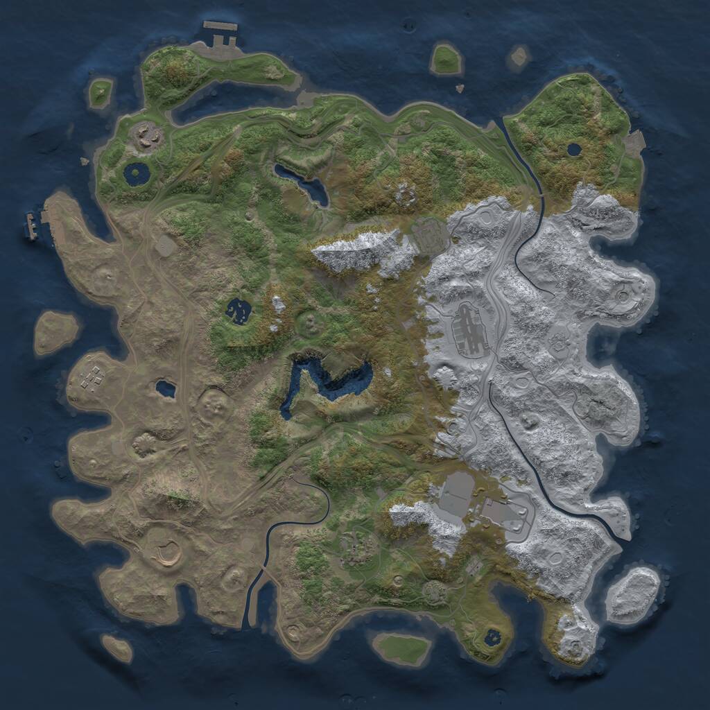 Rust Map: Procedural Map, Size: 4250, Seed: 1289663960, 14 Monuments