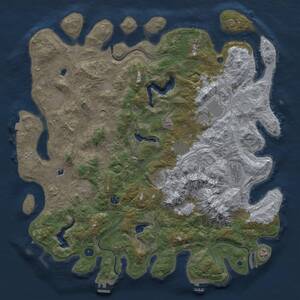 Thumbnail Rust Map: Procedural Map, Size: 5000, Seed: 1214361275, 16 Monuments