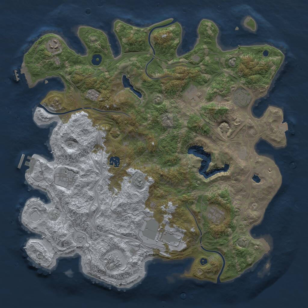 Rust Map: Procedural Map, Size: 4250, Seed: 585403502, 15 Monuments