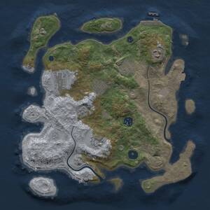 Thumbnail Rust Map: Procedural Map, Size: 3300, Seed: 2119633300, 12 Monuments