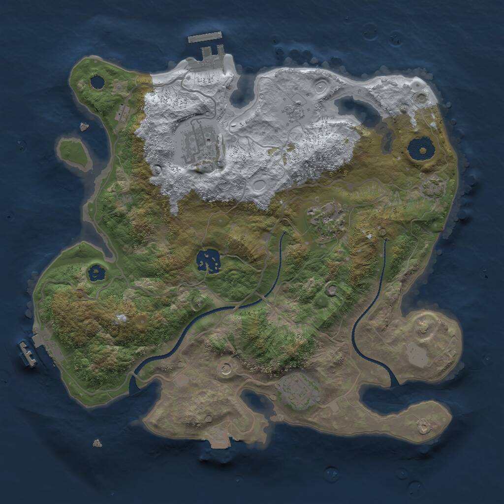 Rust Map: Procedural Map, Size: 3000, Seed: 938423835, 10 Monuments