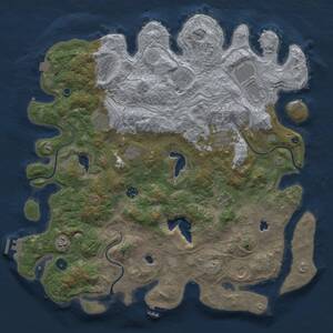 Thumbnail Rust Map: Procedural Map, Size: 4500, Seed: 1893059986, 17 Monuments