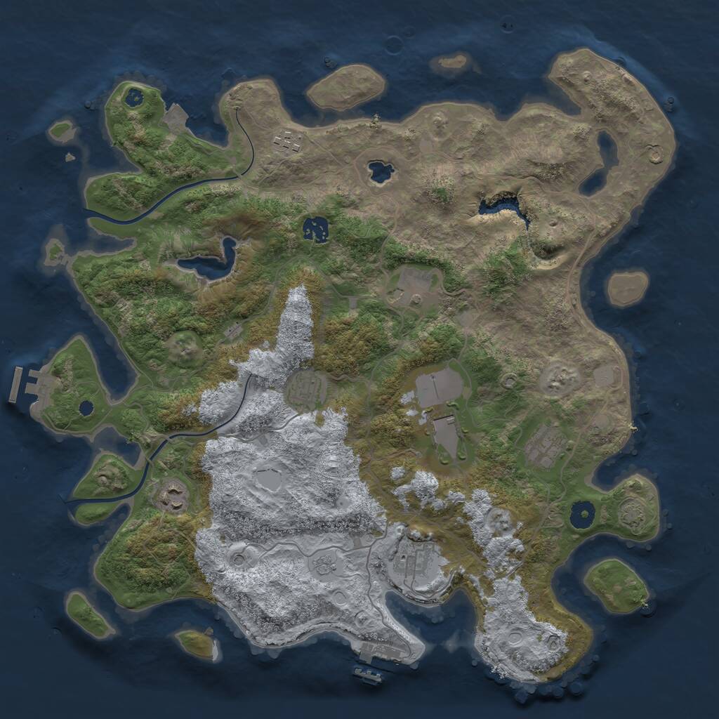 Rust Map: Procedural Map, Size: 4000, Seed: 1662932503, 14 Monuments