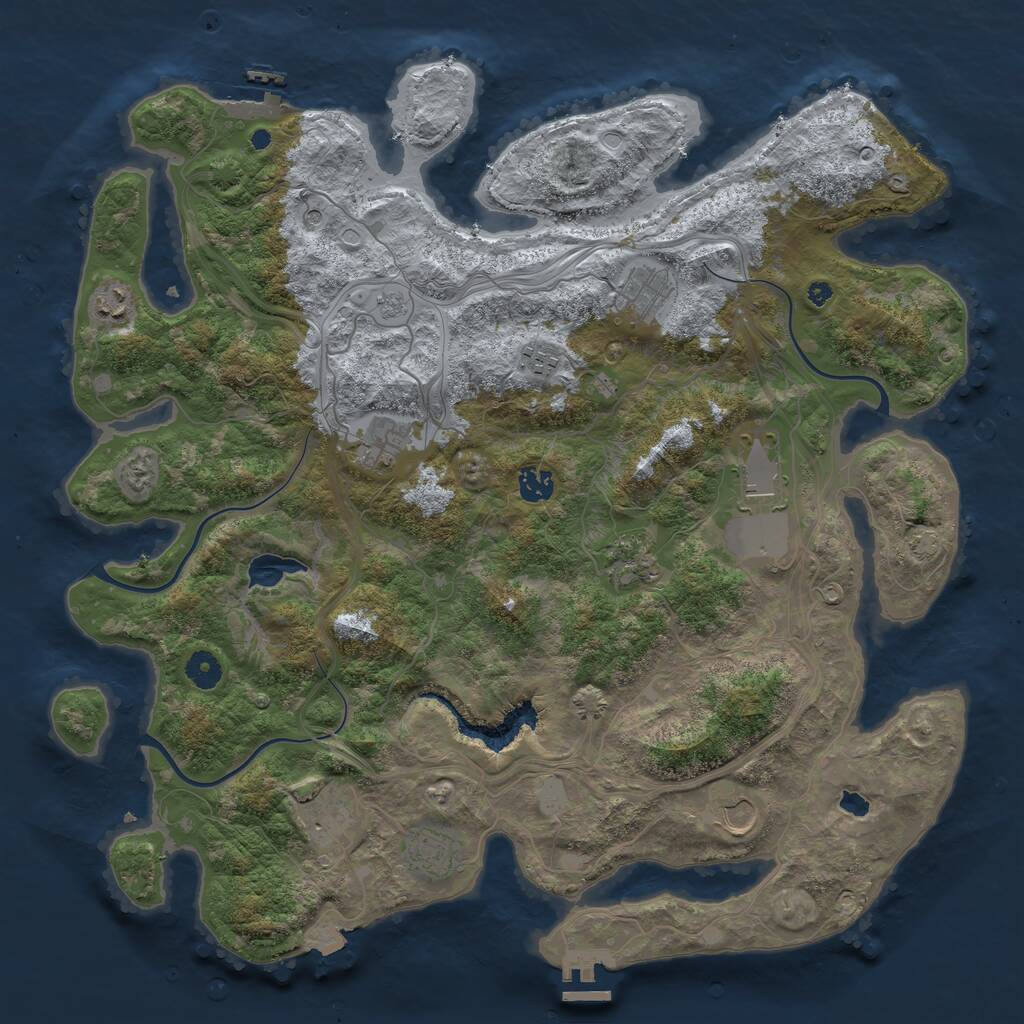 Rust Map: Procedural Map, Size: 4250, Seed: 1071599592, 16 Monuments