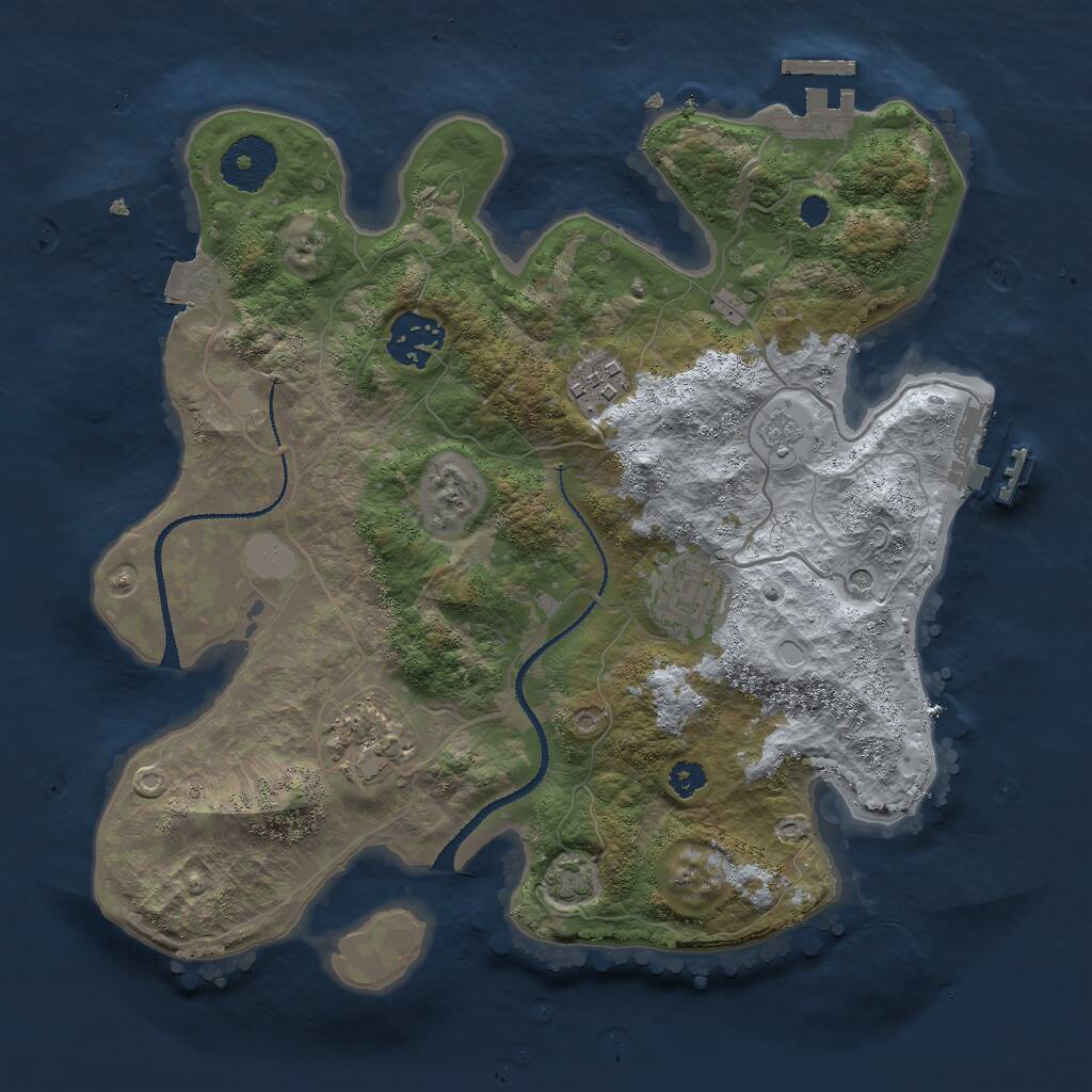 Rust Map: Procedural Map, Size: 3000, Seed: 535061380, 10 Monuments