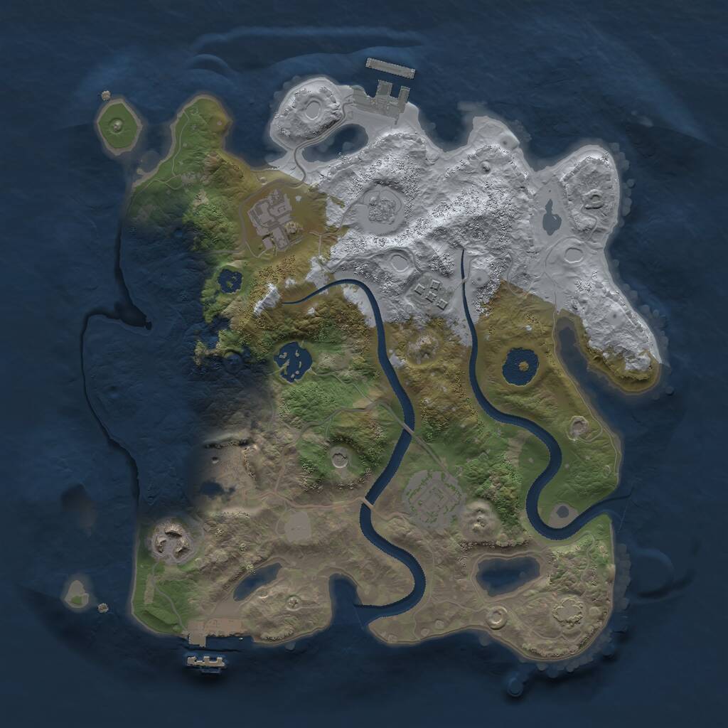 Rust Map: Procedural Map, Size: 3000, Seed: 6798325, 12 Monuments