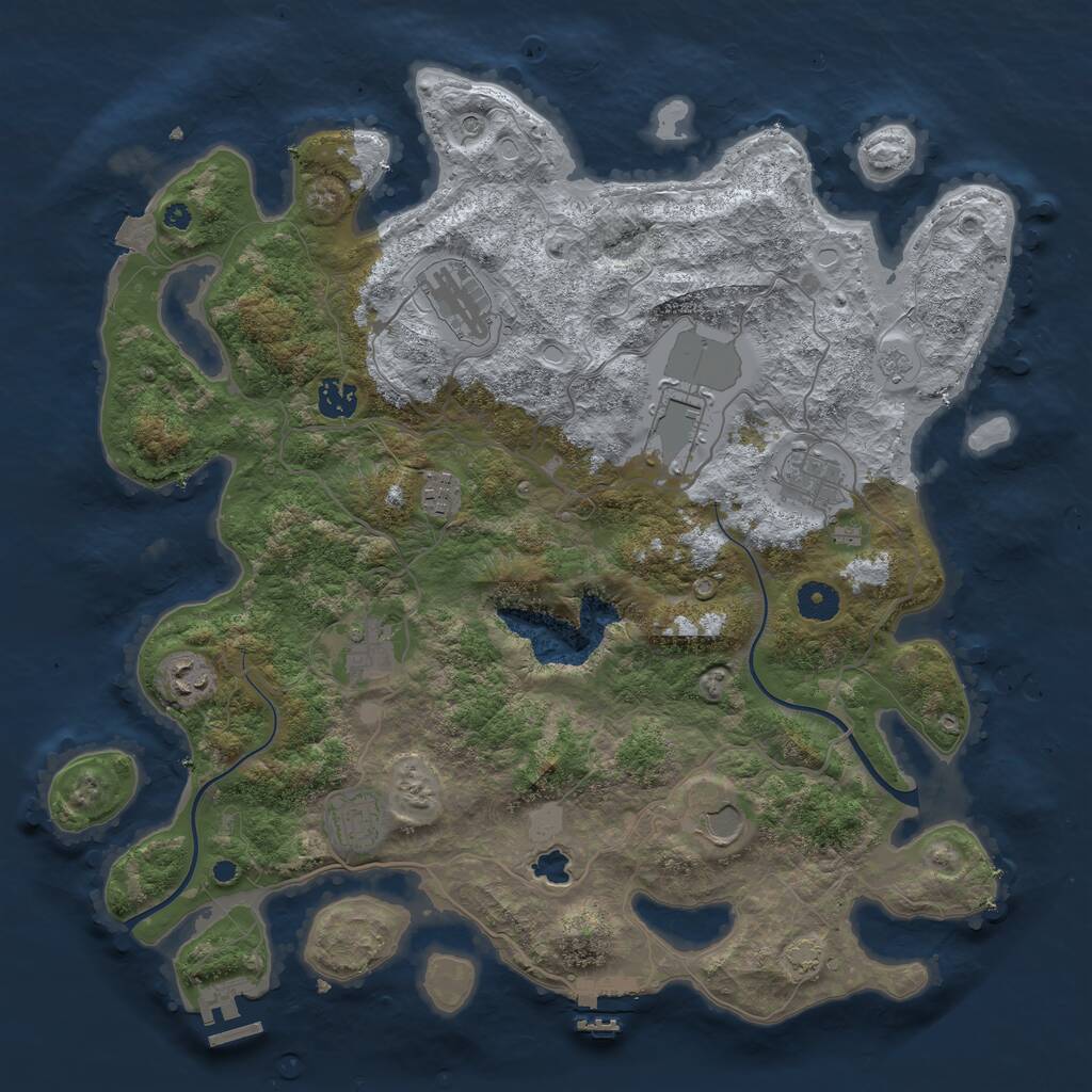 Rust Map: Procedural Map, Size: 4000, Seed: 2122044509, 15 Monuments