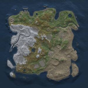 Thumbnail Rust Map: Procedural Map, Size: 3650, Seed: 60409734, 15 Monuments