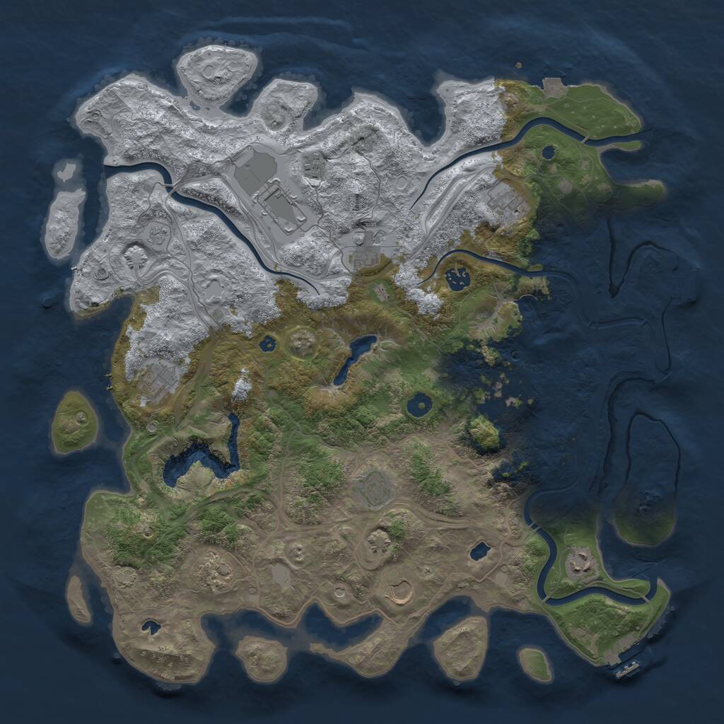 Rust Map: Procedural Map, Size: 4500, Seed: 305543121, 17 Monuments