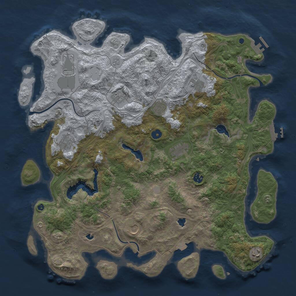 Rust Map: Procedural Map, Size: 4500, Seed: 305543121, 15 Monuments