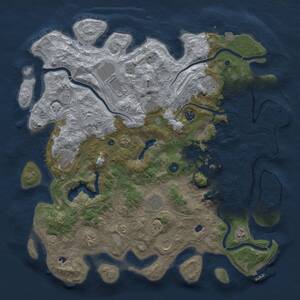 Thumbnail Rust Map: Procedural Map, Size: 4500, Seed: 305543121, 17 Monuments