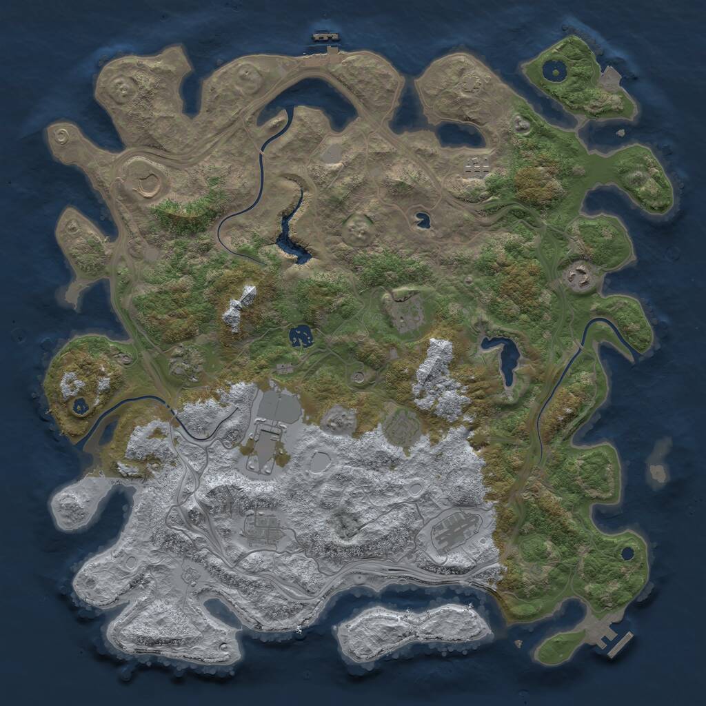 Rust Map: Procedural Map, Size: 4450, Seed: 31198, 16 Monuments