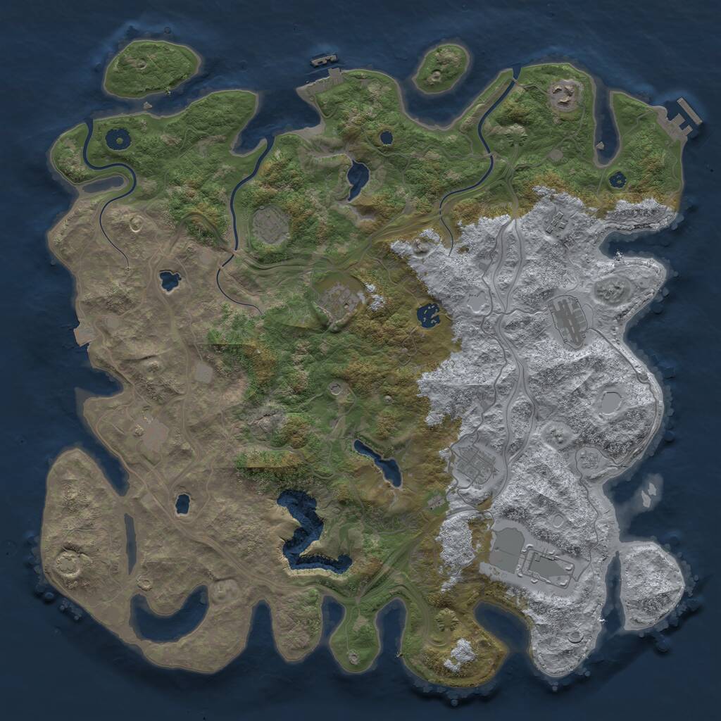 Rust Map: Procedural Map, Size: 4500, Seed: 220044292, 15 Monuments