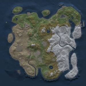 Thumbnail Rust Map: Procedural Map, Size: 3500, Seed: 879323274, 14 Monuments