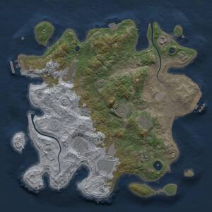 Thumbnail Rust Map: Procedural Map, Size: 3500, Seed: 558683618, 14 Monuments