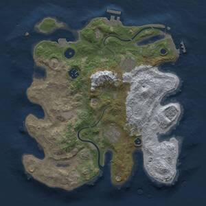 Thumbnail Rust Map: Procedural Map, Size: 3000, Seed: 20132024, 10 Monuments