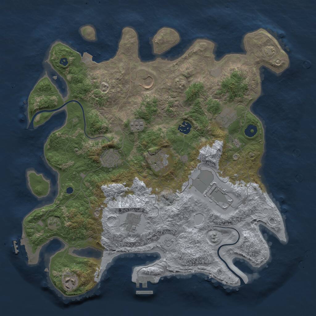 Rust Map: Procedural Map, Size: 3800, Seed: 52126527, 15 Monuments