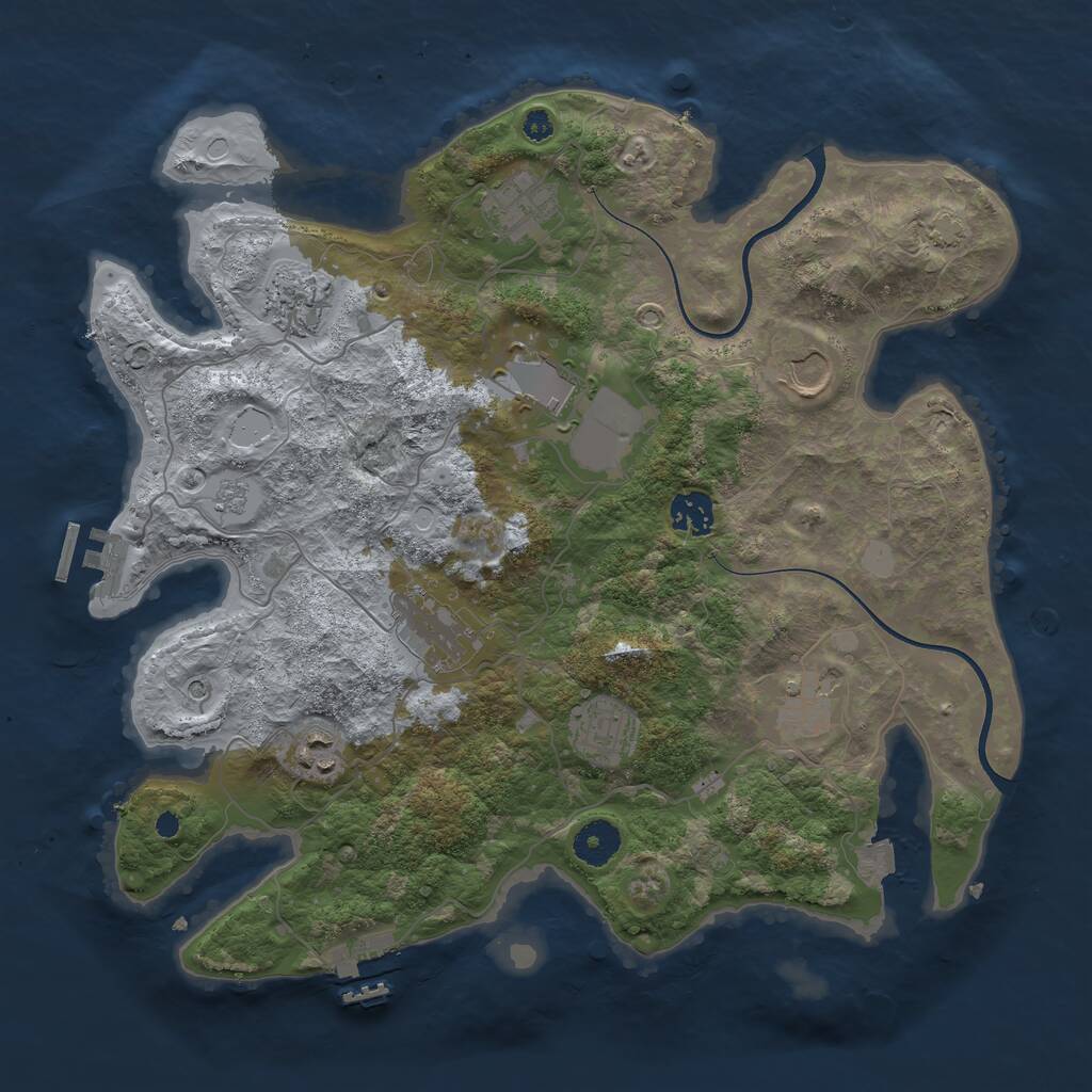 Rust Map: Procedural Map, Size: 3650, Seed: 55228745, 15 Monuments