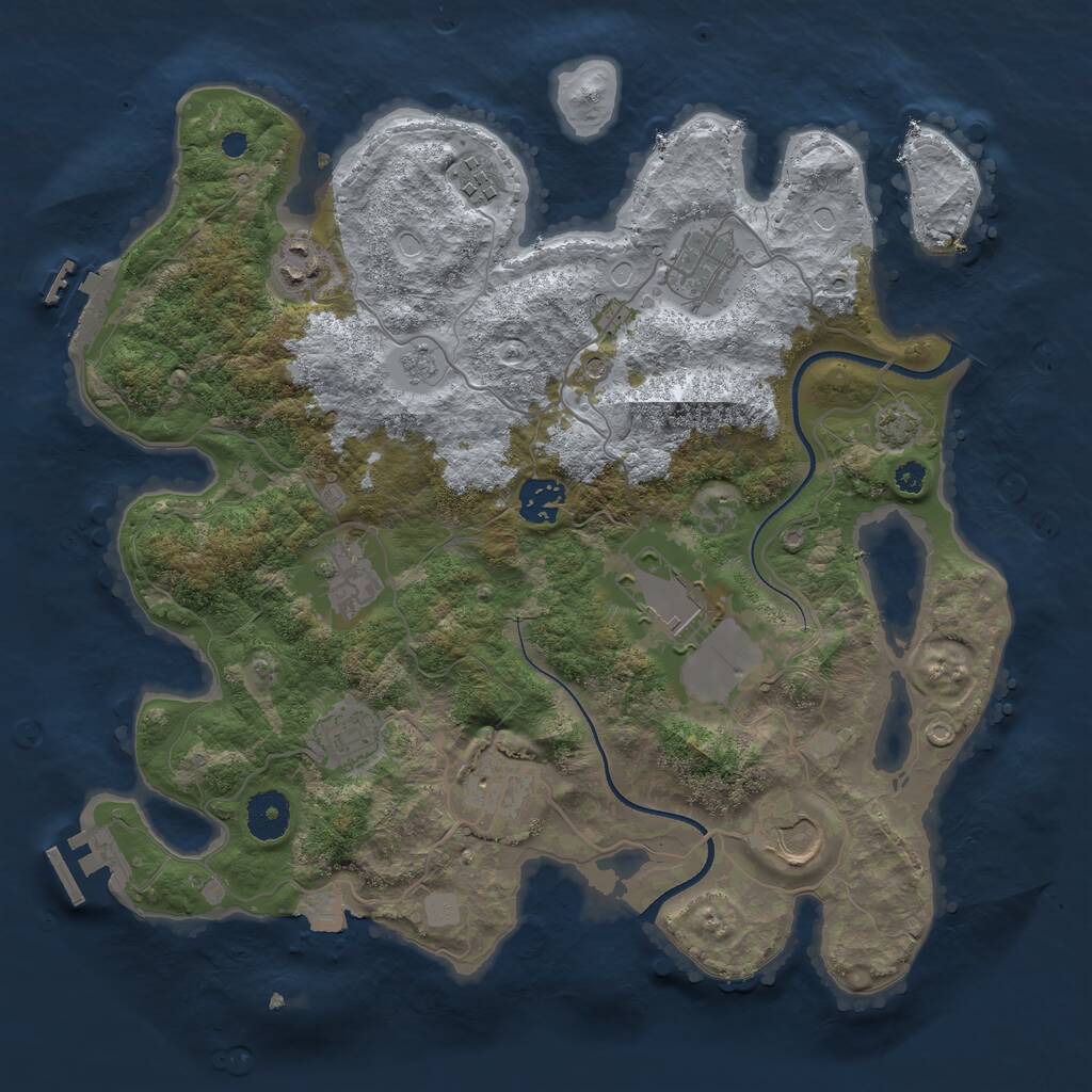 Rust Map: Procedural Map, Size: 3500, Seed: 1815232870, 15 Monuments