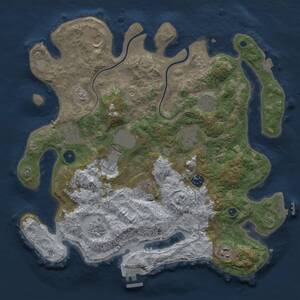 Thumbnail Rust Map: Procedural Map, Size: 3750, Seed: 1304950327, 16 Monuments