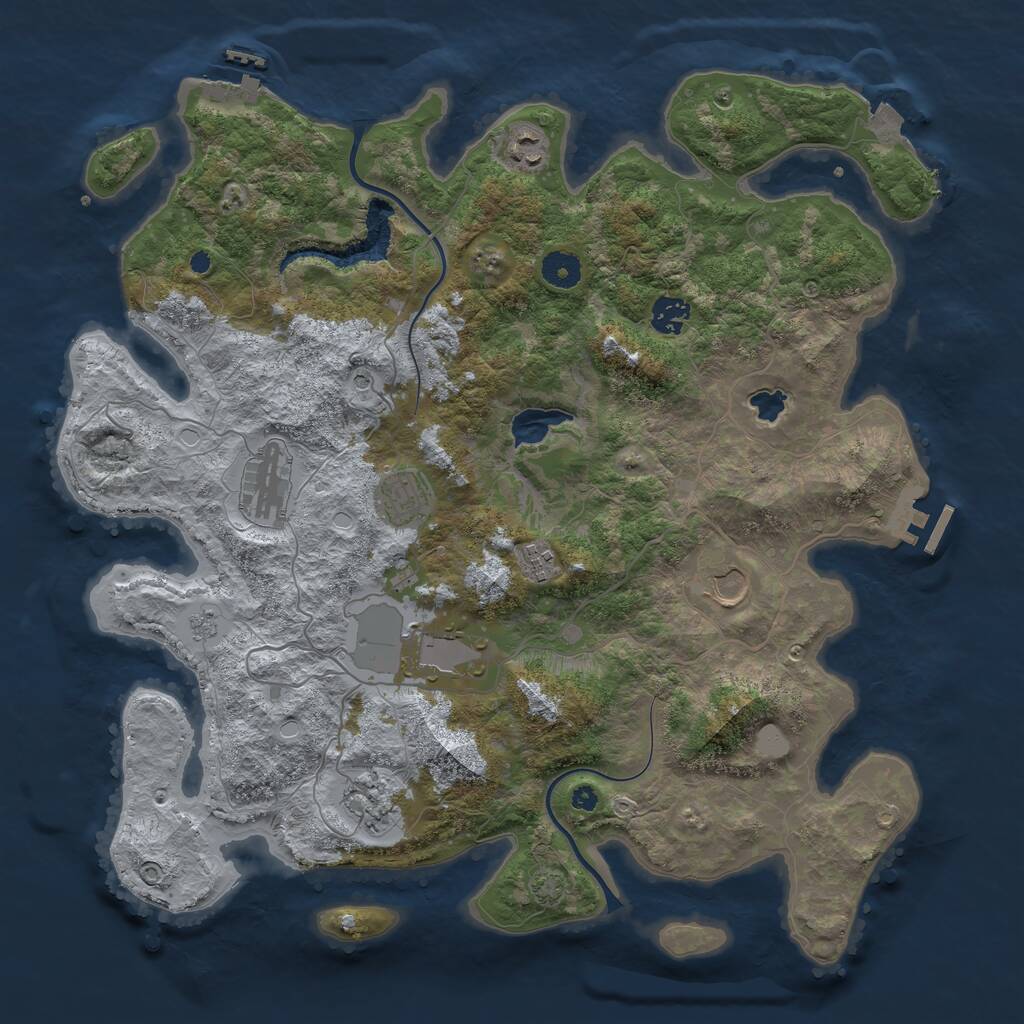 Rust Map: Procedural Map, Size: 4000, Seed: 680080680, 14 Monuments