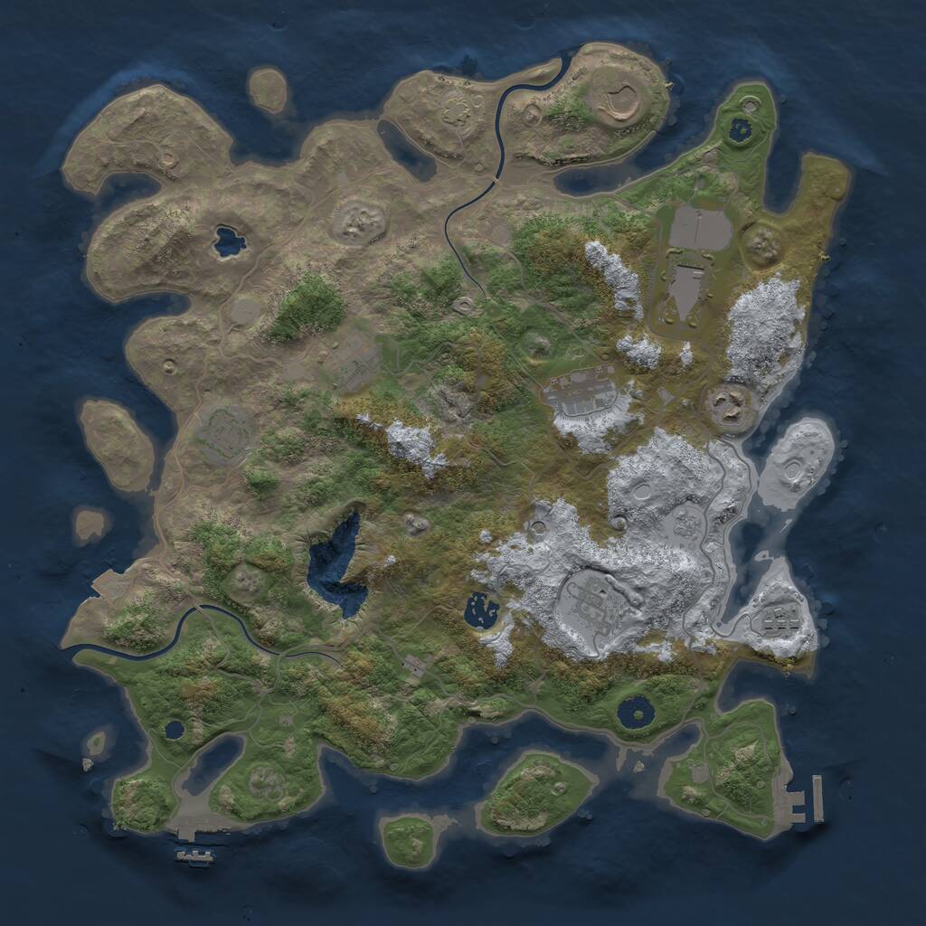 Rust Map: Procedural Map, Size: 4000, Seed: 742324141, 15 Monuments