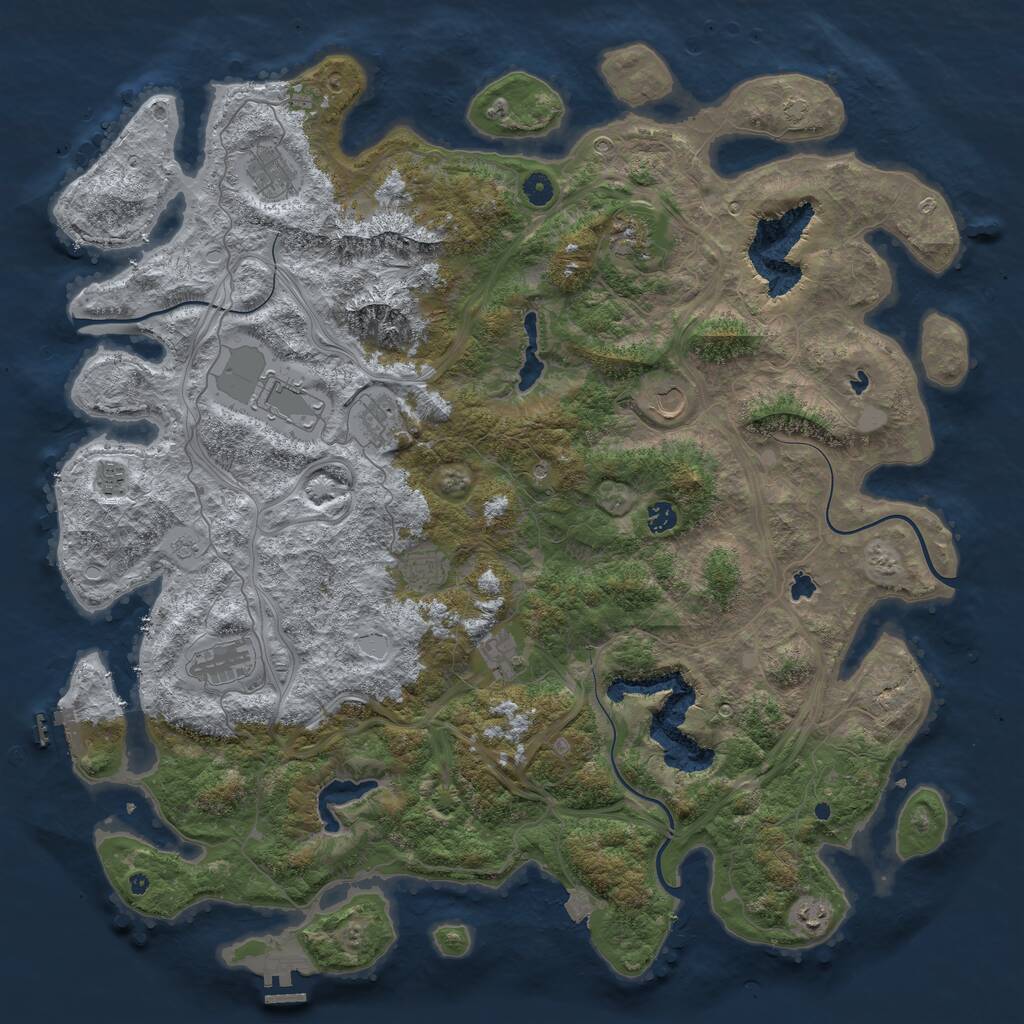 Rust Map: Procedural Map, Size: 5000, Seed: 777999777, 17 Monuments
