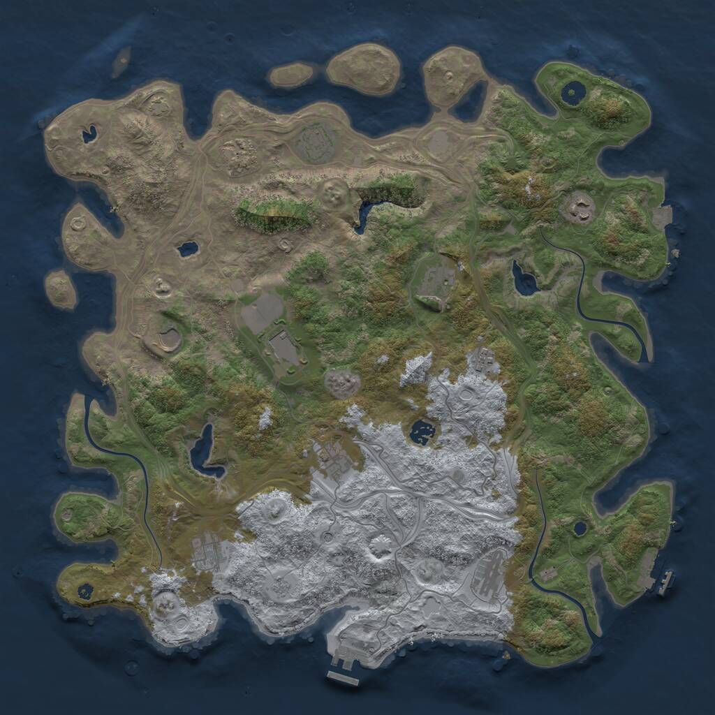 Rust Map: Procedural Map, Size: 4500, Seed: 147308458, 17 Monuments