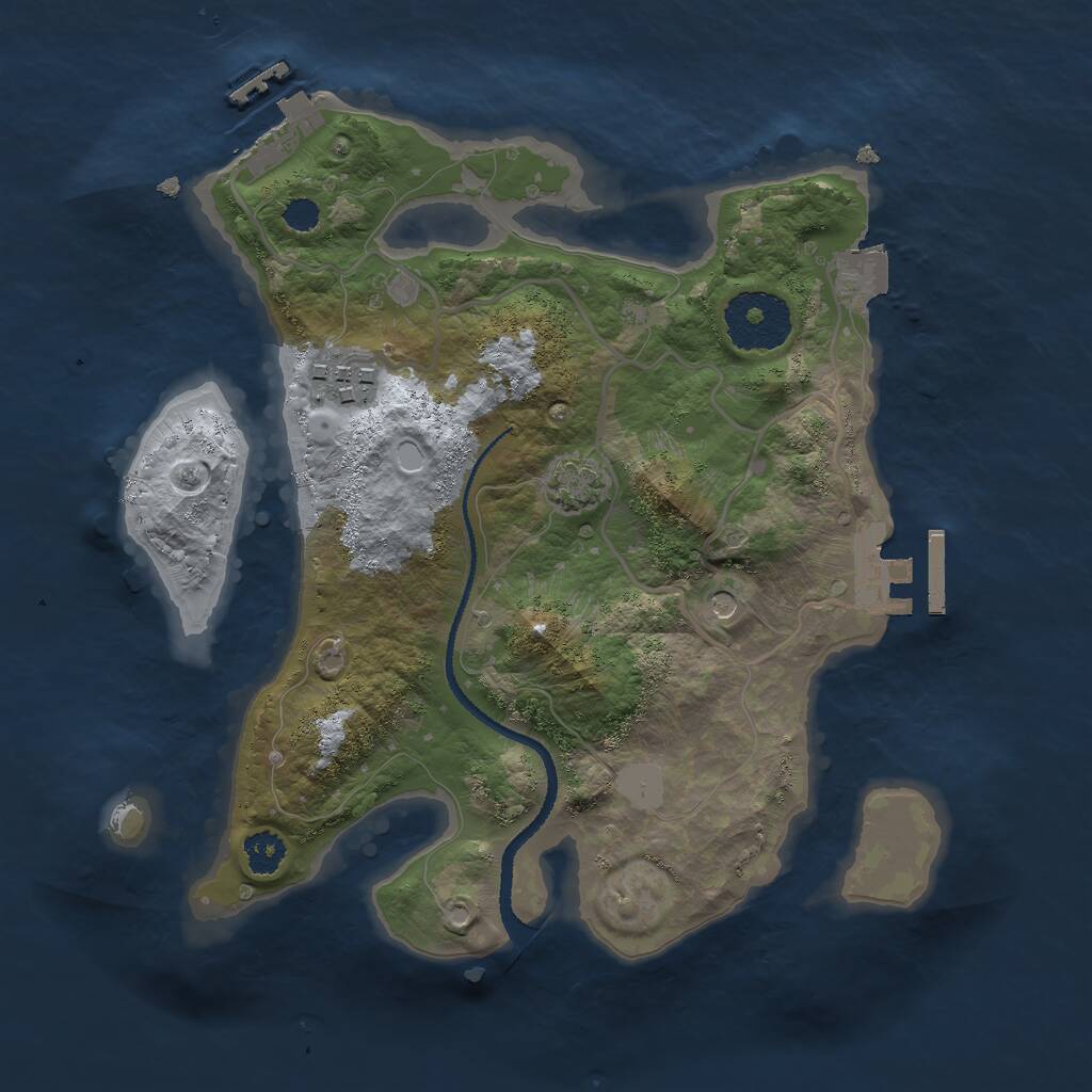 Rust Map: Procedural Map, Size: 2600, Seed: 1446691158, 6 Monuments