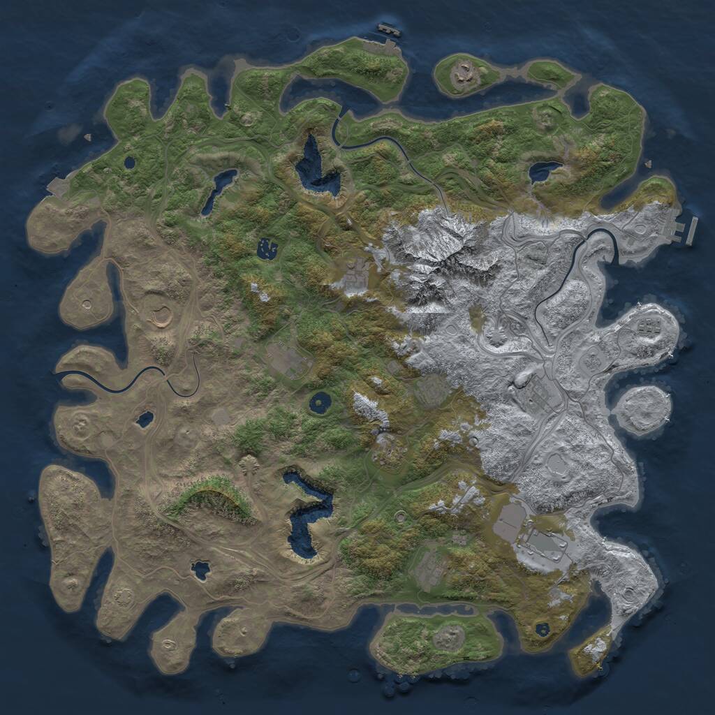 Rust Map: Procedural Map, Size: 5000, Seed: 1697378710, 17 Monuments