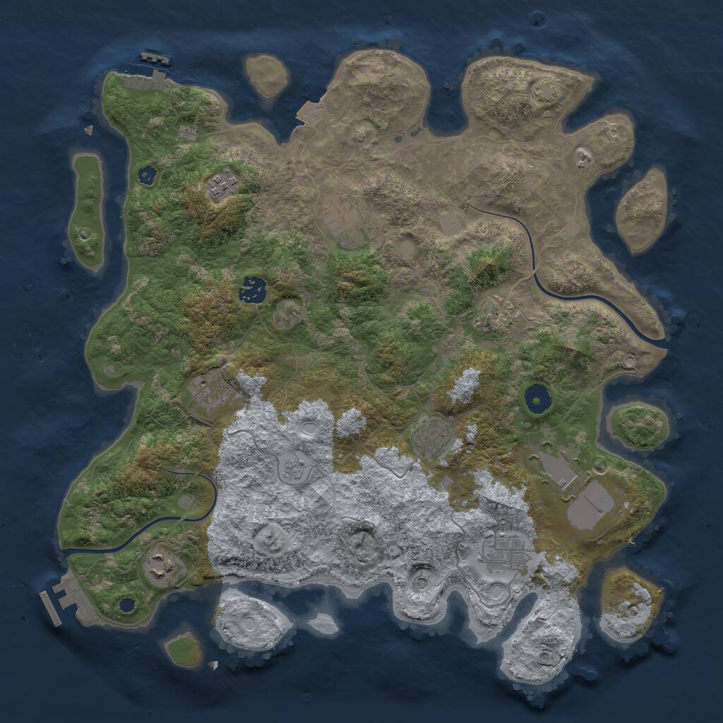 Rust Map: Procedural Map, Size: 3900, Seed: 42367217, 15 Monuments