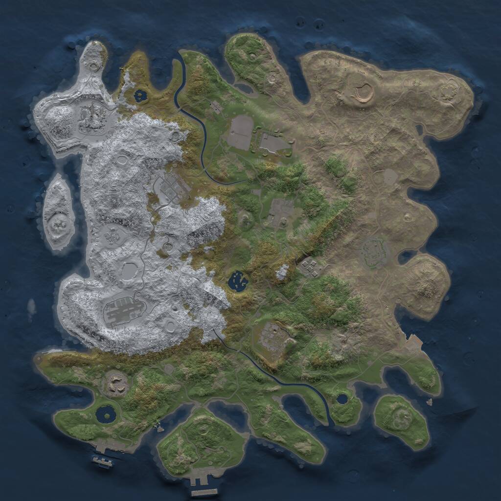 Rust Map: Procedural Map, Size: 3900, Seed: 140, 17 Monuments