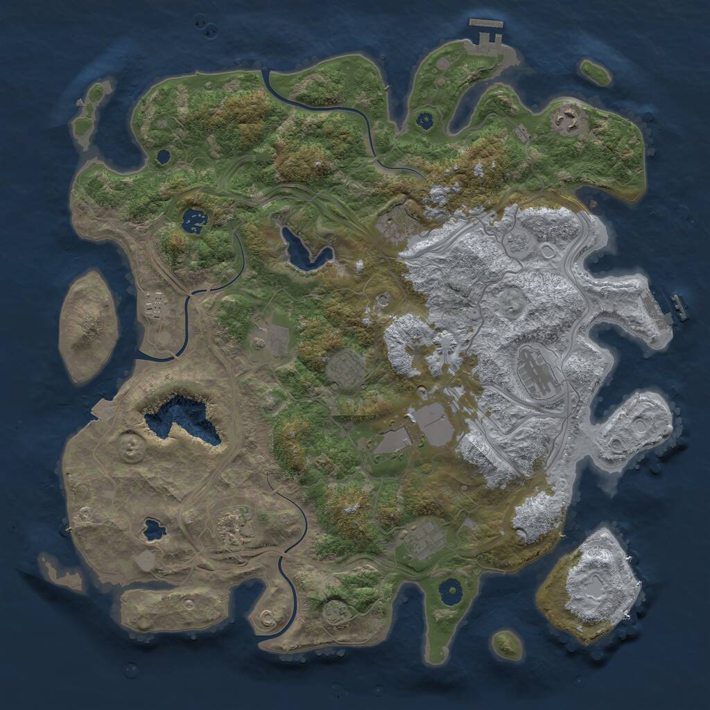 Rust Map: Procedural Map, Size: 4250, Seed: 105187925, 16 Monuments