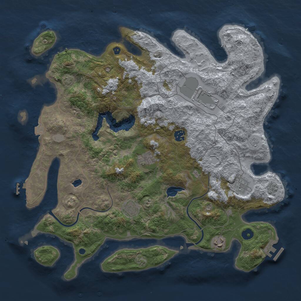 Rust Map: Procedural Map, Size: 4000, Seed: 7737355, 13 Monuments