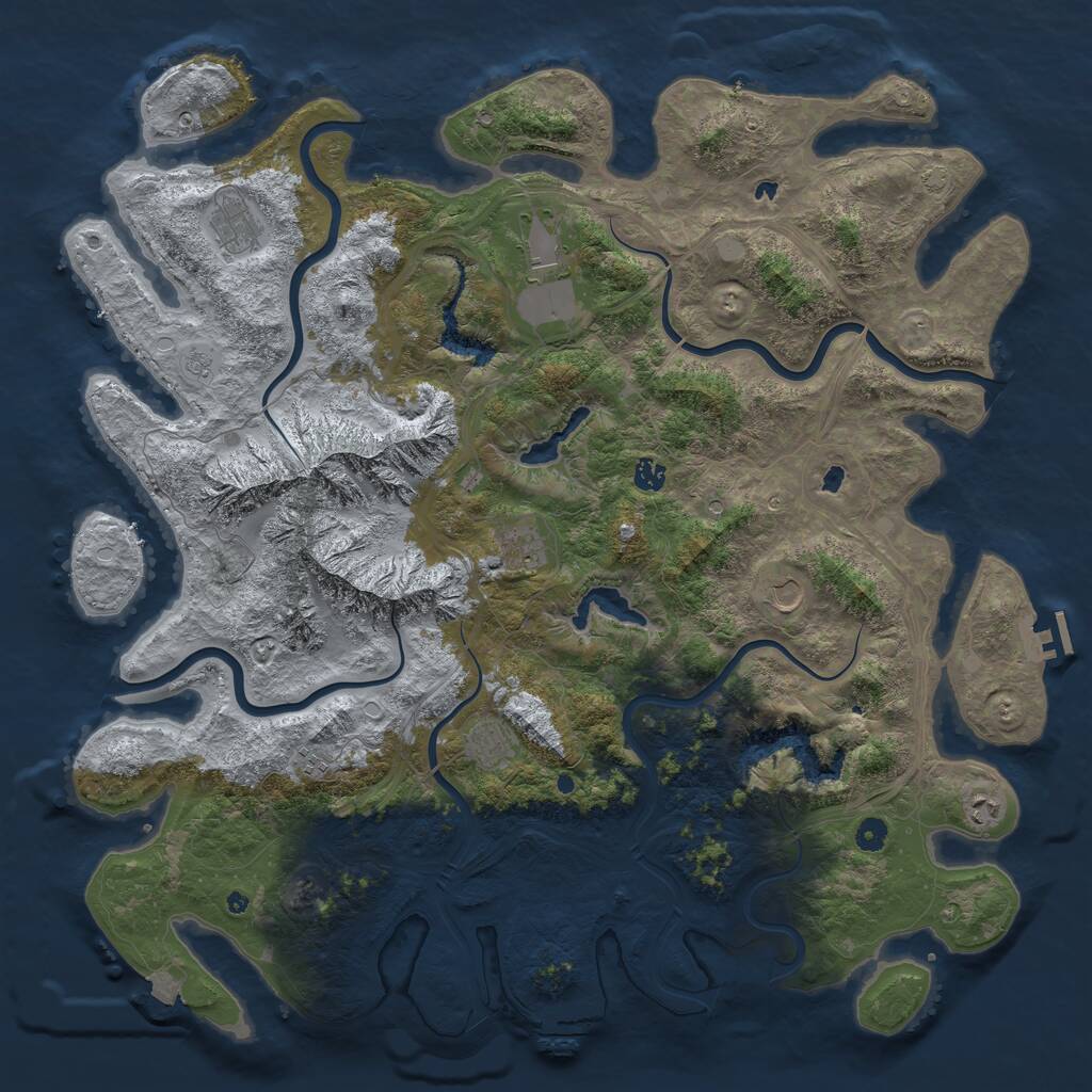 Rust Map: Procedural Map, Size: 5000, Seed: 1730131851, 14 Monuments