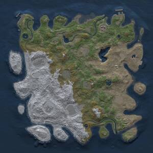 Thumbnail Rust Map: Procedural Map, Size: 4100, Seed: 790606236, 16 Monuments