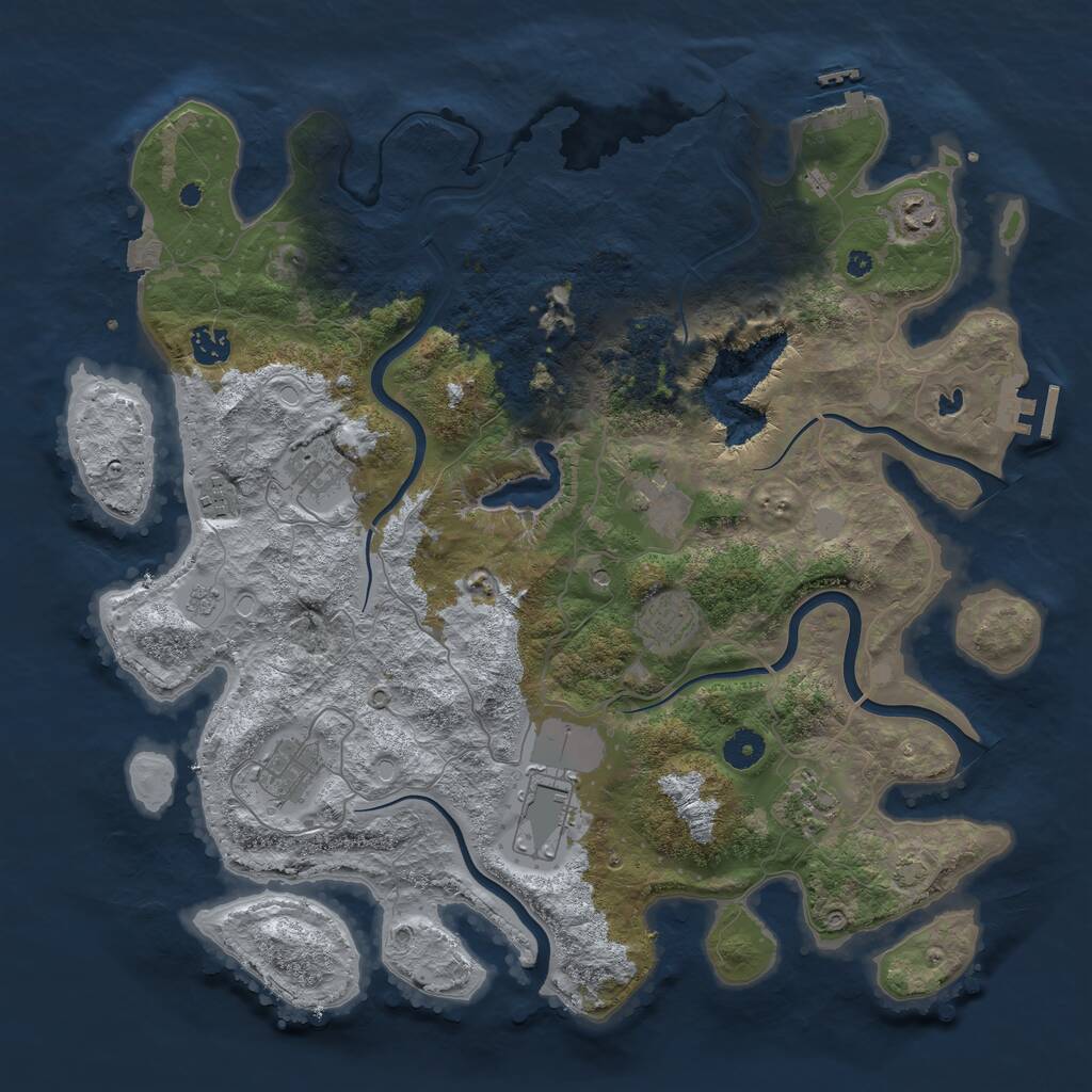 Rust Map: Procedural Map, Size: 4100, Seed: 790606236, 15 Monuments