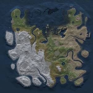 Thumbnail Rust Map: Procedural Map, Size: 4100, Seed: 790606236, 15 Monuments