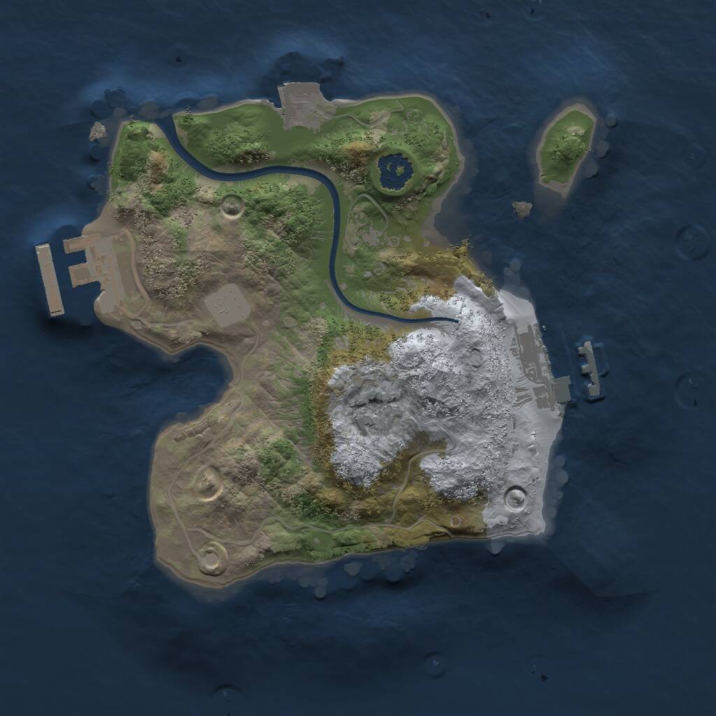 Rust Map: Procedural Map, Size: 2000, Seed: 165089530, 3 Monuments