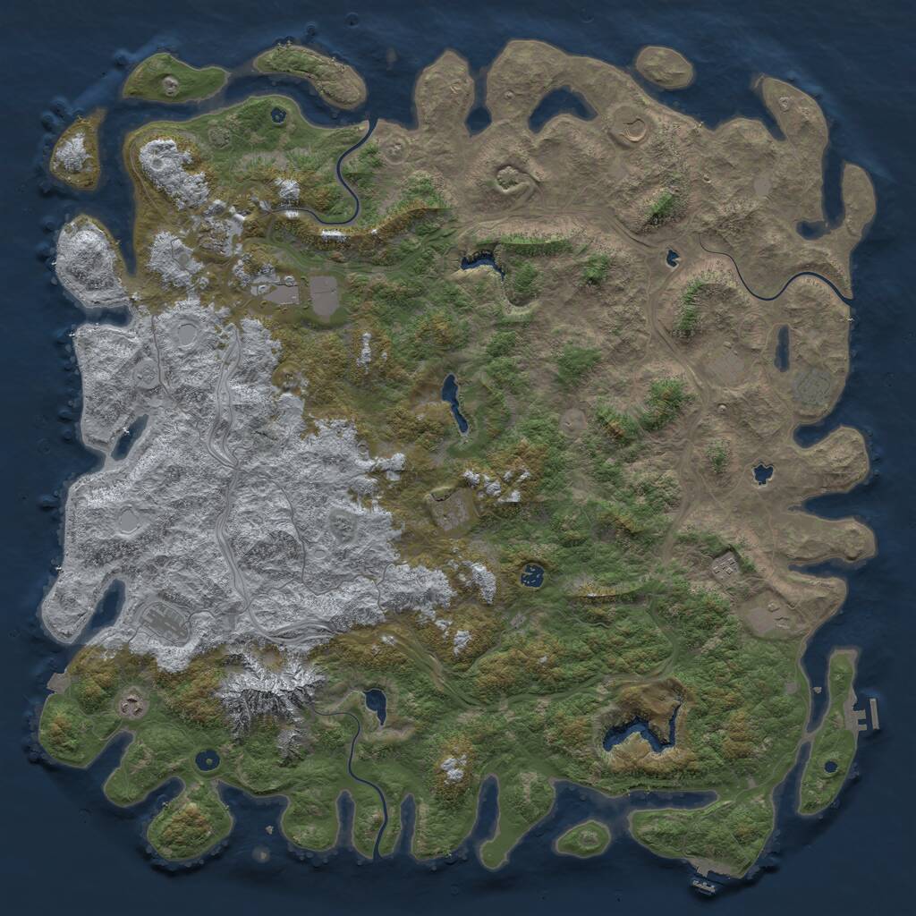 Rust Map: Procedural Map, Size: 6000, Seed: 1505349597, 17 Monuments